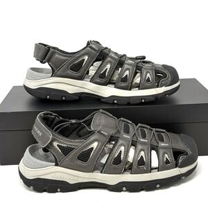 Skechers‎ Relaxed Fit Luxe Foam Men's Gray Fishermen Sandals Size 8